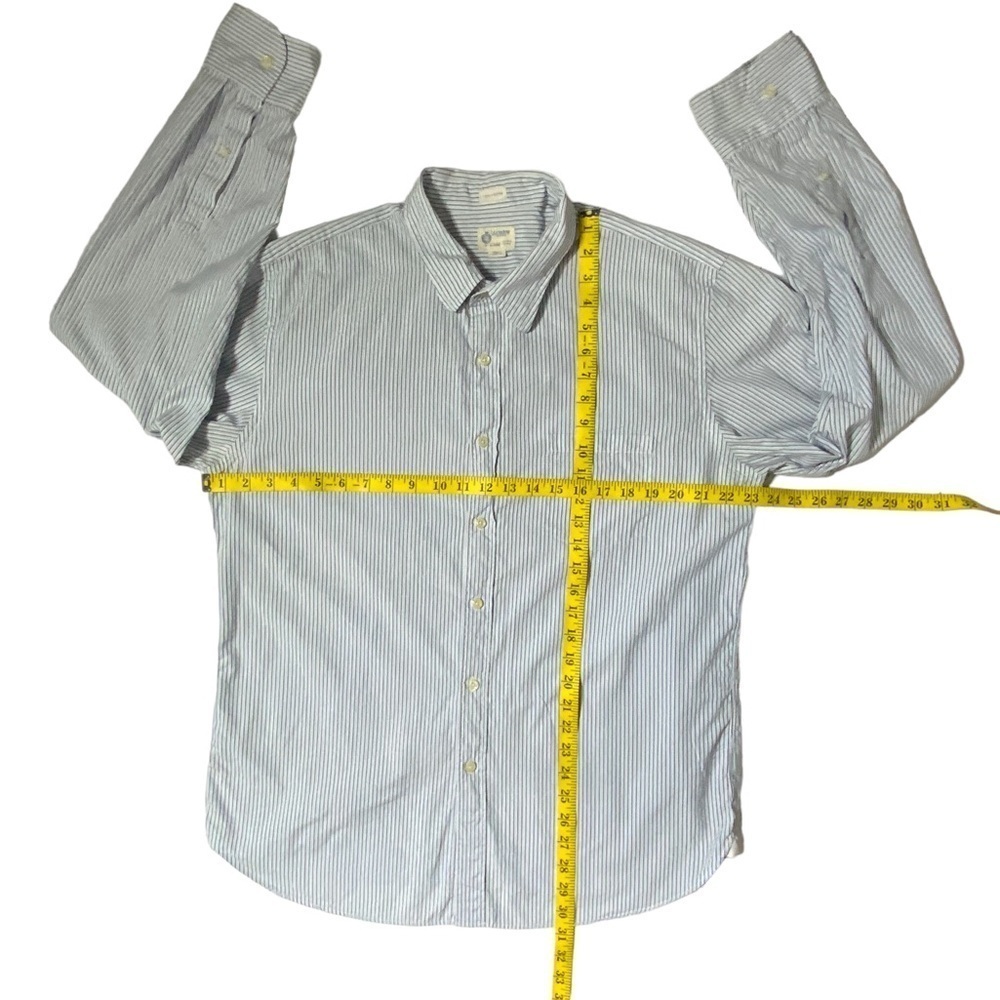 J. Crew Mens Shirt Long Sleeve Button Up Dressy Casual Preppy Pinstripe Blue XL - Picture 7 of 13